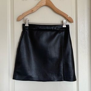 Wilfred Black Faux Leather Mini Skirt